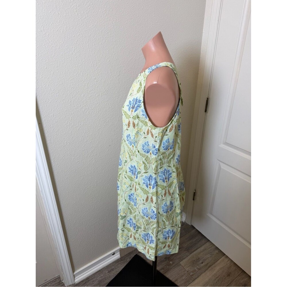 LOFT Ann Taylor Floral Sleeveless A-Line Dress in Light Green and Blue Sz 10 - Picture 2 of 6